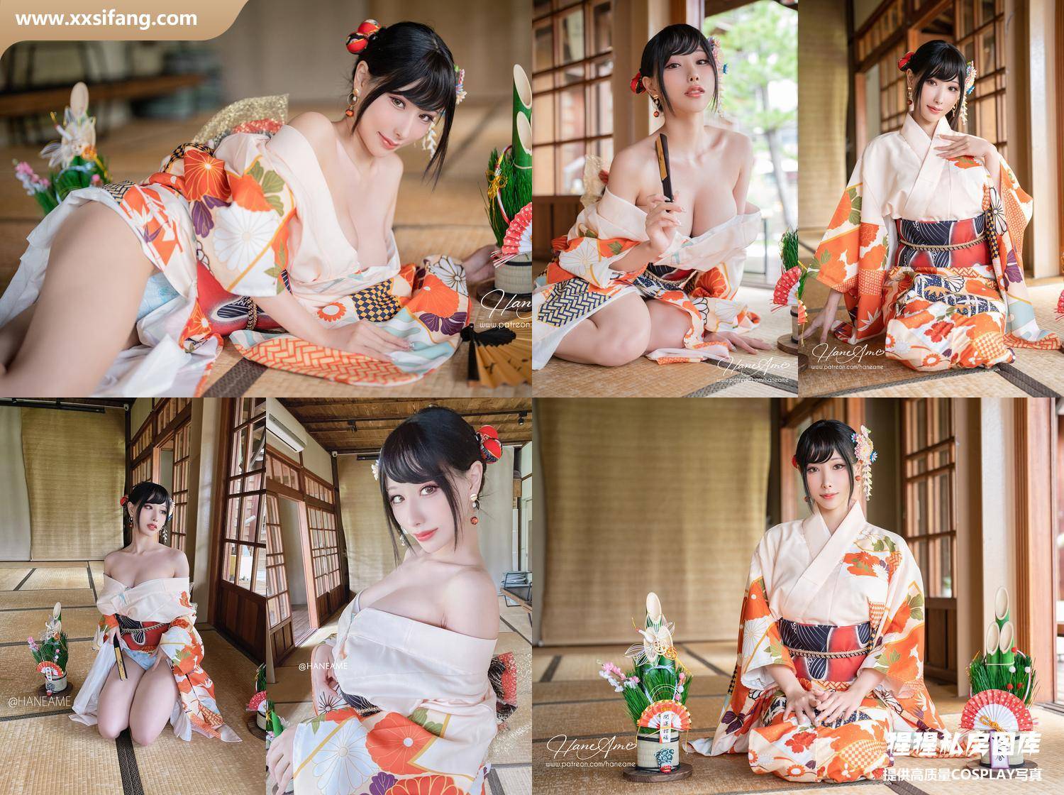 [图片2]-HaneAme雨波写真集《花魁Flower Print Kimono Girl》高清套图下载[46P]插图-猩猩私房